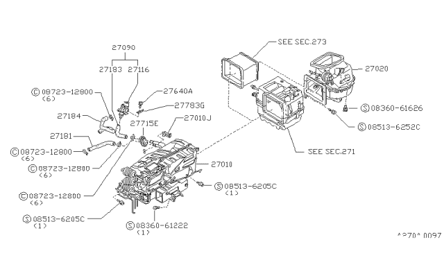 1986 Nissan 300ZX Heater & Blower Unit Diagram 3