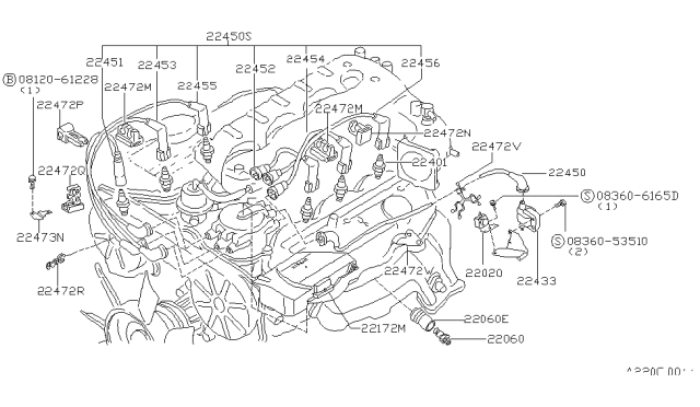 1984 Nissan 300ZX Unit TRANSFR Ignition Diagram for 22020-12P10