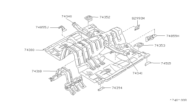 1987 Nissan 300ZX Floor Panel Diagram 1