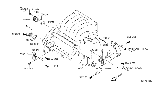 2012 Nissan Altima Water Pump, Cooling Fan & Thermostat Diagram 2