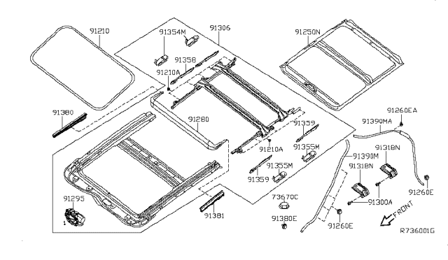 2007 Nissan Altima Sun Roof Parts Diagram 3