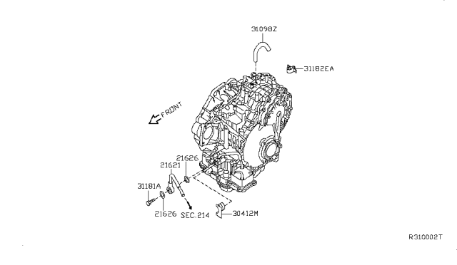 2011 Nissan Altima Auto Transmission,Transaxle & Fitting Diagram 6