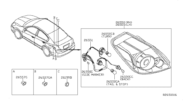 2012 Nissan Altima Rear Combination Lamp Diagram