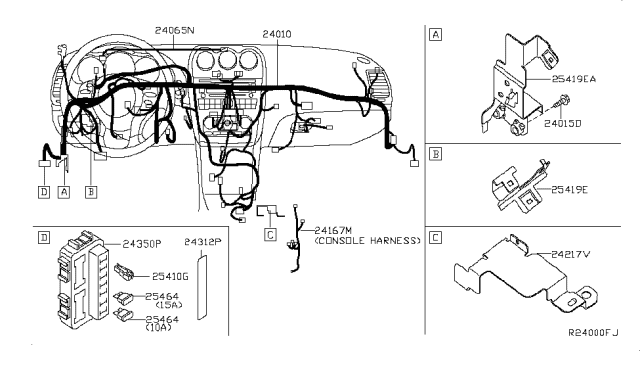 2012 Nissan Altima Block Junction Diagram for 24350-9HA0A