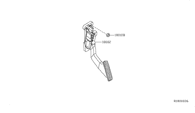 2010 Nissan Altima Lever Complete - Accelerator, W/DRUM Diagram for 18002-ZX30A