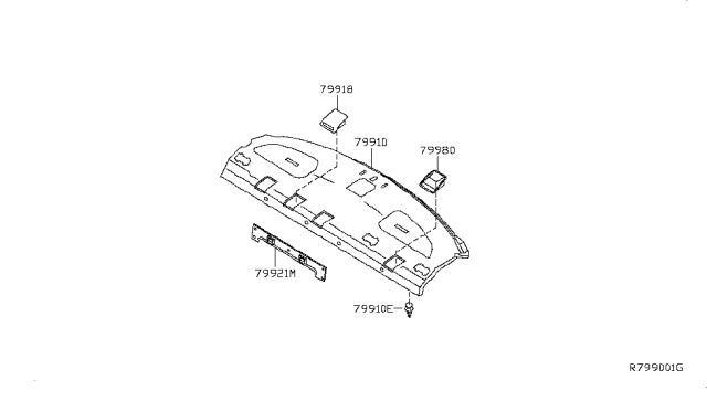 2008 Nissan Altima Cover-Rear Parcel Shelf Diagram for 79908-JA00A