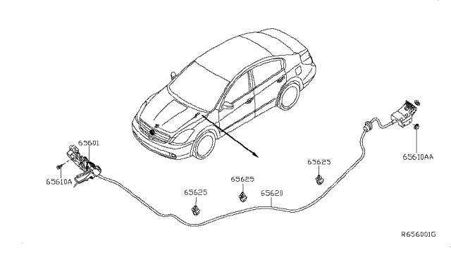 2007 Nissan Altima Hood Lock Control Diagram 1