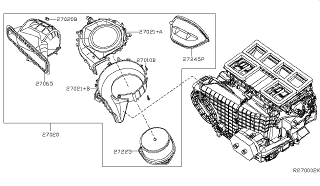 2008 Nissan Altima Door-Air, #5 F/DEF Diagram for 27245-JA00A