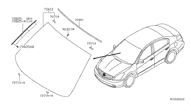 2007 Nissan Altima Front Windshield Diagram