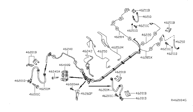 2008 Nissan Altima Tube Assembly-Brake,Front Master Cylinder Diagram for 46250-JA000