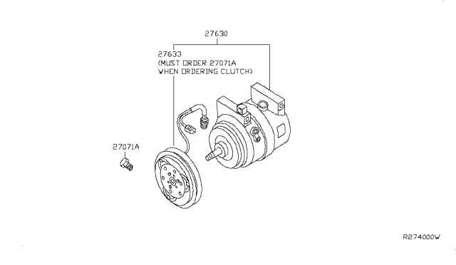 2008 Nissan Altima Clutch Assy-Compressor Diagram for 92660-JA100