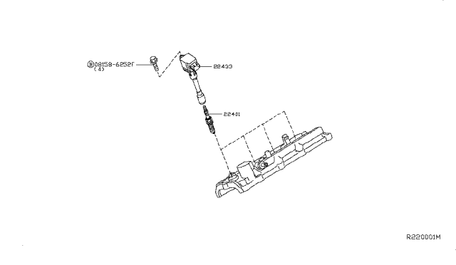 2007 Nissan Altima Spark Plugs Diagram for 22401-EW61B