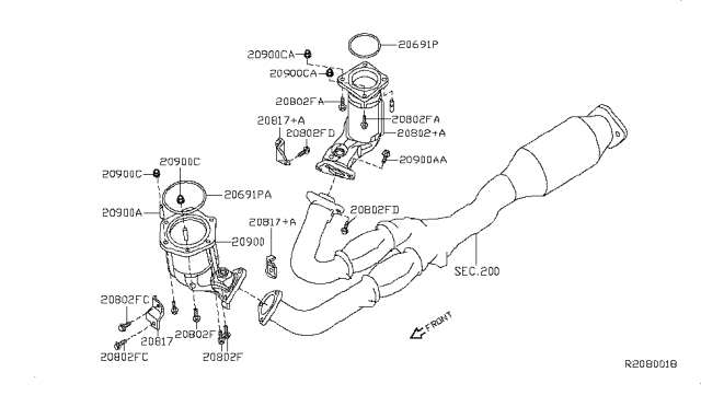 2012 Nissan Altima Catalyst Converter,Exhaust Fuel & URE In Diagram