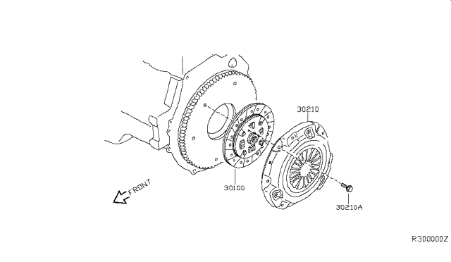 2010 Nissan Altima Clutch Cover,Disc & Release Parts Diagram 1