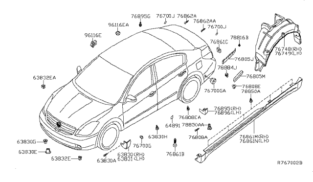 2008 Nissan Altima Body Side Fitting Diagram 2