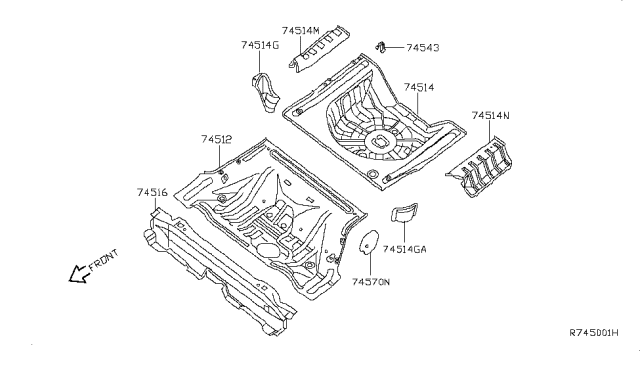 2010 Nissan Altima Floor Panel (Rear) Diagram