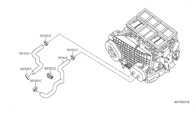 2011 Nissan Altima Hose-Heater, Outlet Diagram for 92410-ZX00A
