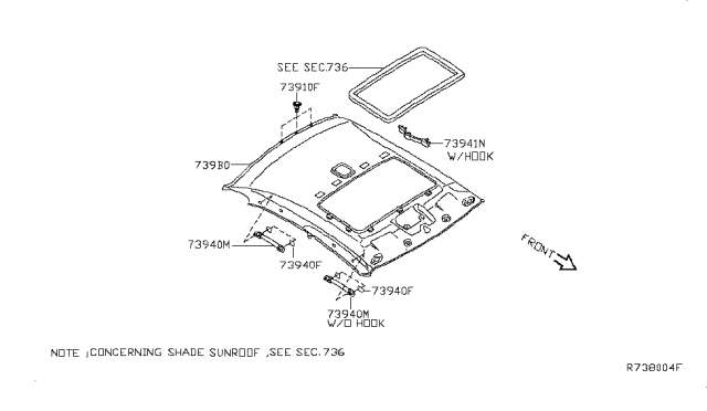 2010 Nissan Altima Grip Assembly-Assist Diagram for 73940-JA20A