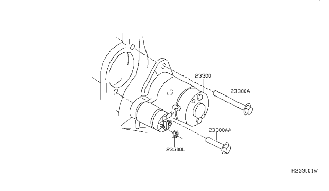 2007 Nissan Altima Motor Assy-Starter Diagram for 23300-JA00C