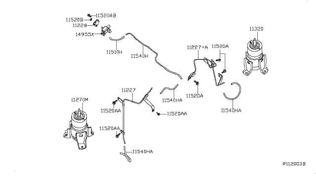 2011 Nissan Altima Engine & Transmission Mounting Diagram 4