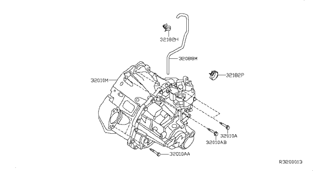 2007 Nissan Altima Manual Transmission, Transaxle & Fitting Diagram 1