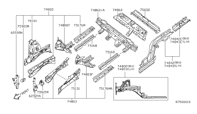 2009 Nissan Altima Support-Radiator Core Side,RH Diagram for 62520-JA030