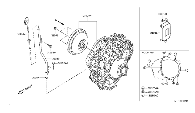 2011 Nissan Altima Auto Transmission,Transaxle & Fitting Diagram 1