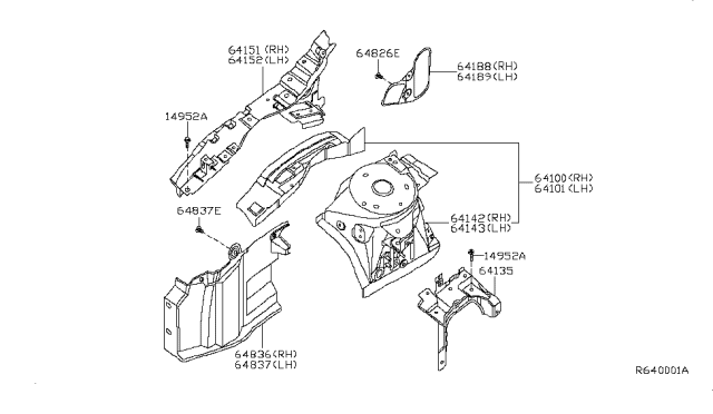 2007 Nissan Altima Hood Ledge & Fitting Diagram 2