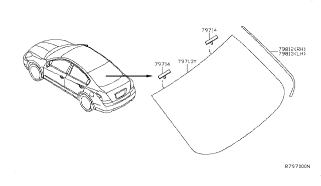 2010 Nissan Altima Moulding-Rear Window,Side LH Diagram for 79761-JA00A