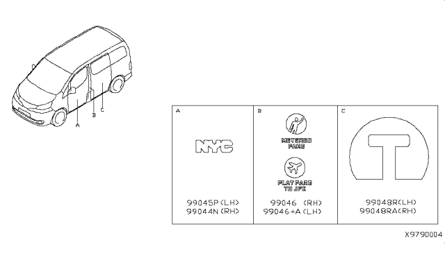 2016 Nissan NV200 Taxi Accent Stripe Diagram 3