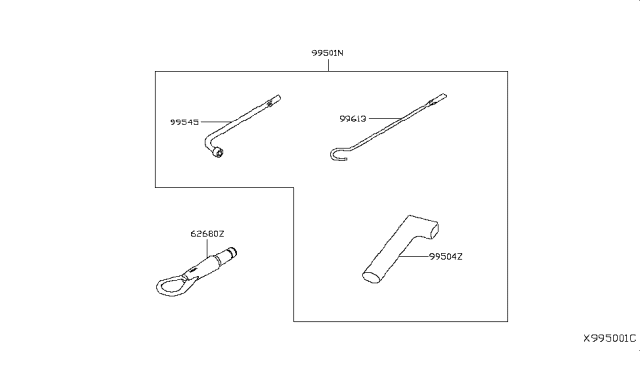 2016 Nissan NV200 Taxi Tool Kit & Maintenance Manual Diagram 1