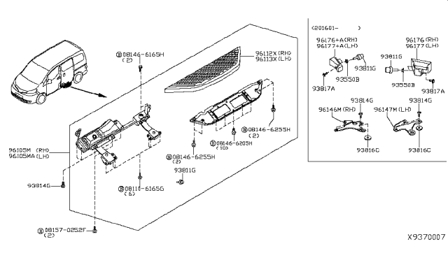 2016 Nissan NV Bracket-Side Step RH Diagram for 96177-3LN1A