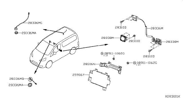 2016 Nissan NV Telephone Diagram 1