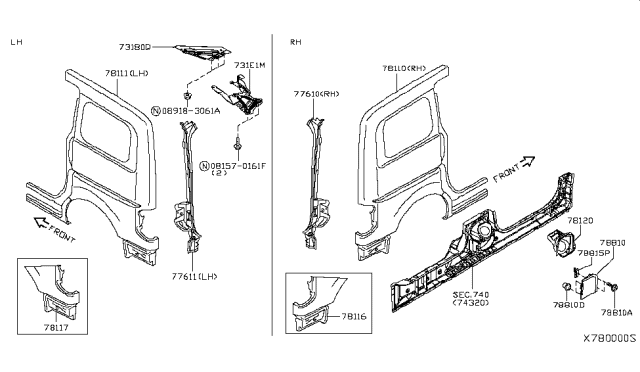 2016 Nissan NV Rear Fender & Fitting Diagram 2