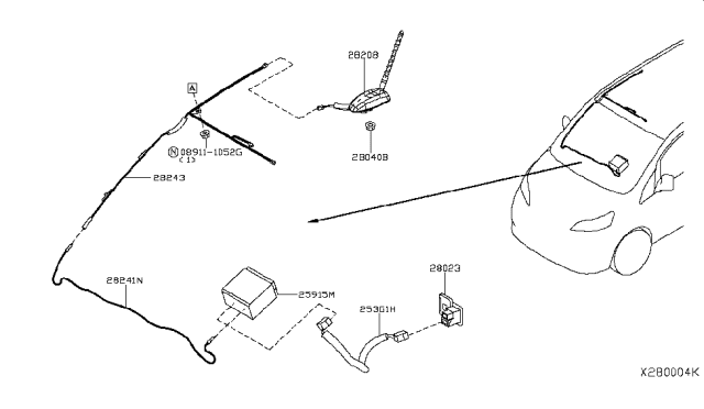 2019 Nissan NV Feeder-Antenna Diagram for 28243-9SK0A