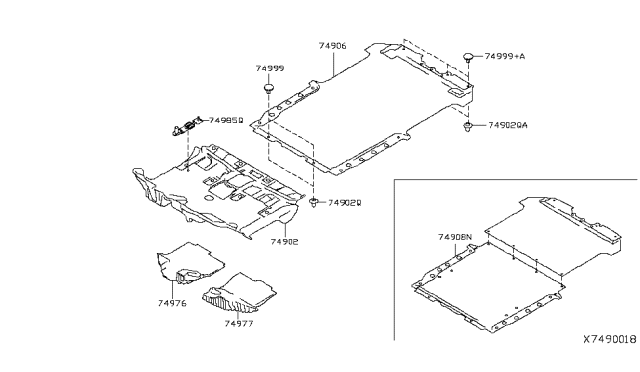 2018 Nissan NV Spacer-Front Floor Diagram for 74977-3LM0A