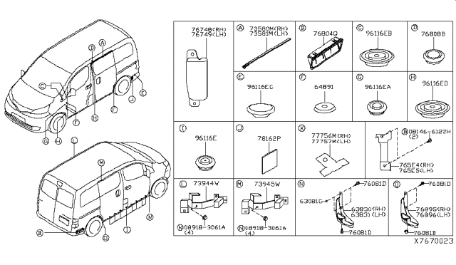 2016 Nissan NV Body Side Fitting Diagram 3