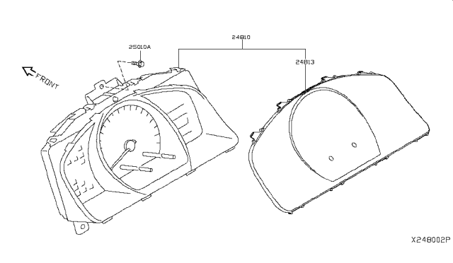 2019 Nissan NV Instrument Cluster Diagram for 24810-3LN0A