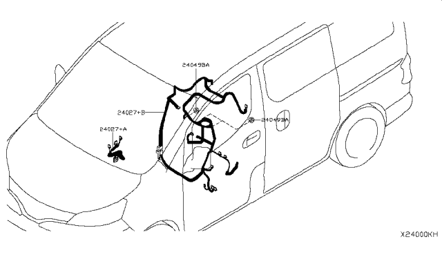 2018 Nissan NV Harness-Instrument Sub Diagram for 24018-3LN0A