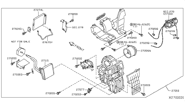 2016 Nissan NV200 Taxi Heater & Blower Unit Diagram 1