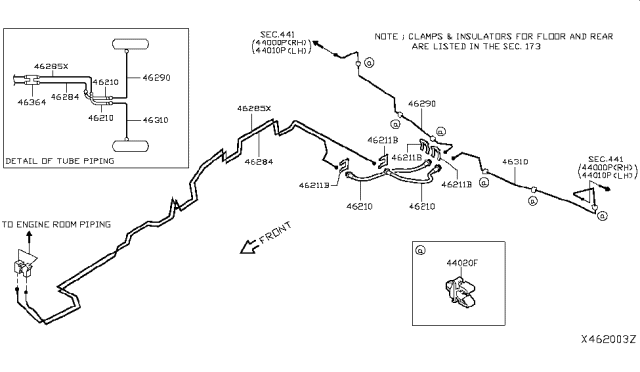 2014 Nissan NV200 Taxi Brake Piping & Control Diagram 1