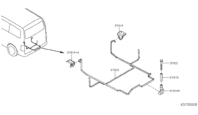 2014 Nissan NV200 Taxi Spare Tire Hanger Diagram