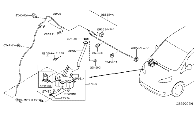 2016 Nissan NV200 Taxi Windshield Washer Diagram 6