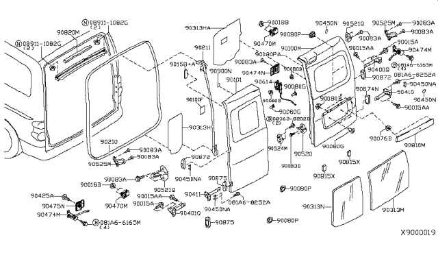 2018 Nissan NV Door Back RH Diagram for KMA00-9SHMB