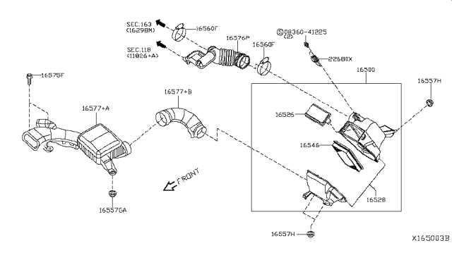 2018 Nissan NV200 Taxi Air Cleaner Diagram 1
