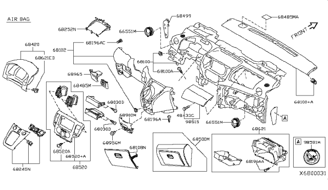 2016 Nissan NV Instrument Panel,Pad & Cluster Lid Diagram 4