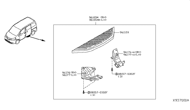 2019 Nissan NV200 Taxi Rear Body Floor & Fitting Diagram