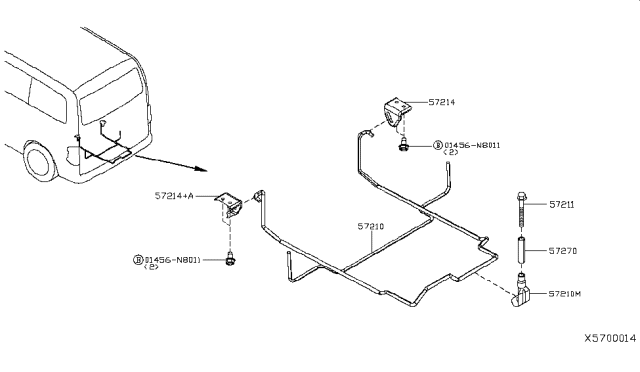 2016 Nissan NV Spare Tire Hanger Diagram 3