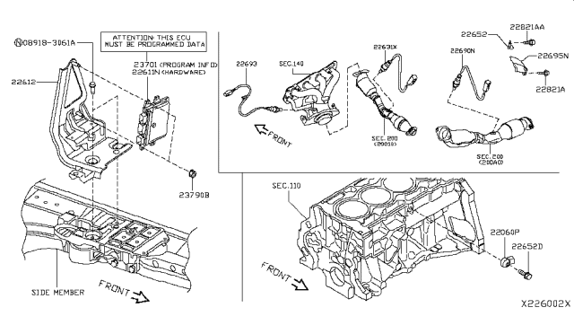 2018 Nissan NV Bracket-Control Unit Diagram for 23714-3LM0A