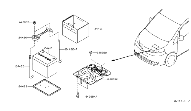2016 Nissan NV200 Taxi Battery & Battery Mounting Diagram 2